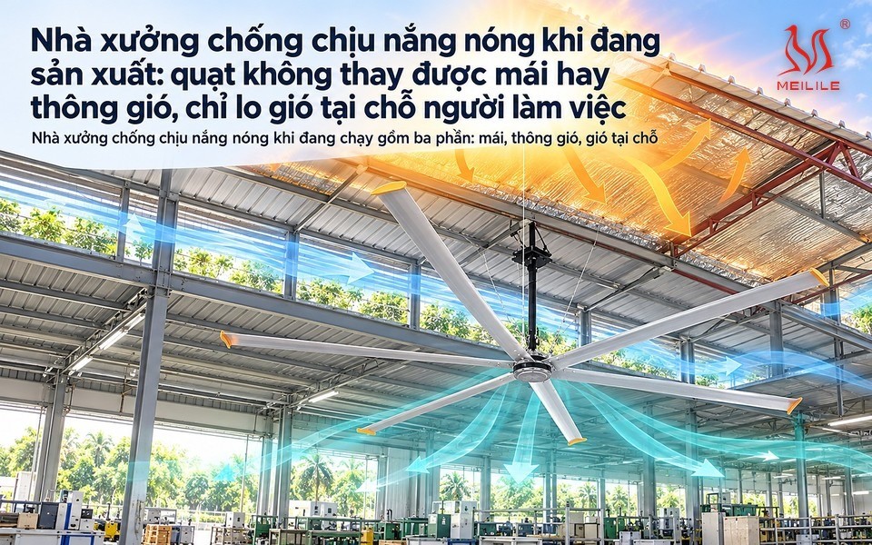 Nhà xưởng chống chịu nắng nóng khi đang sản xuất