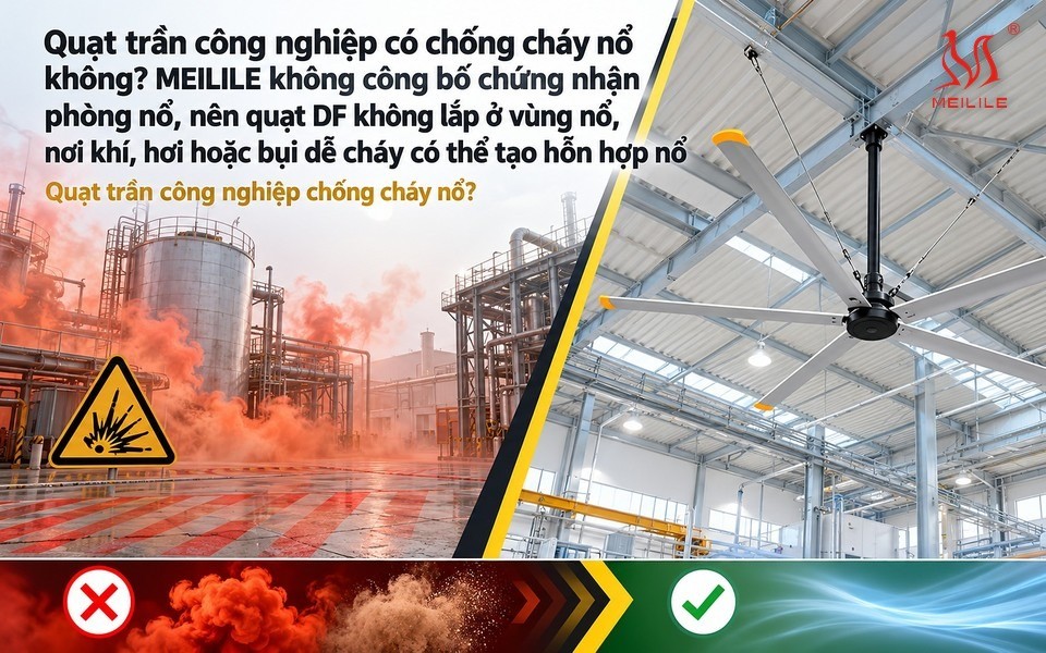 Quạt trần công nghiệp có chống cháy nổ không