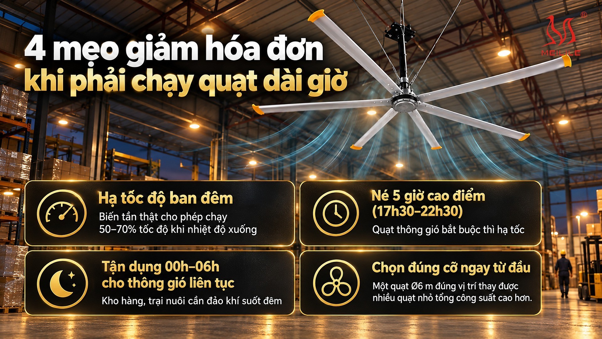 4 mẹo giảm hóa đơn khi phải chạy quạt dài giờ