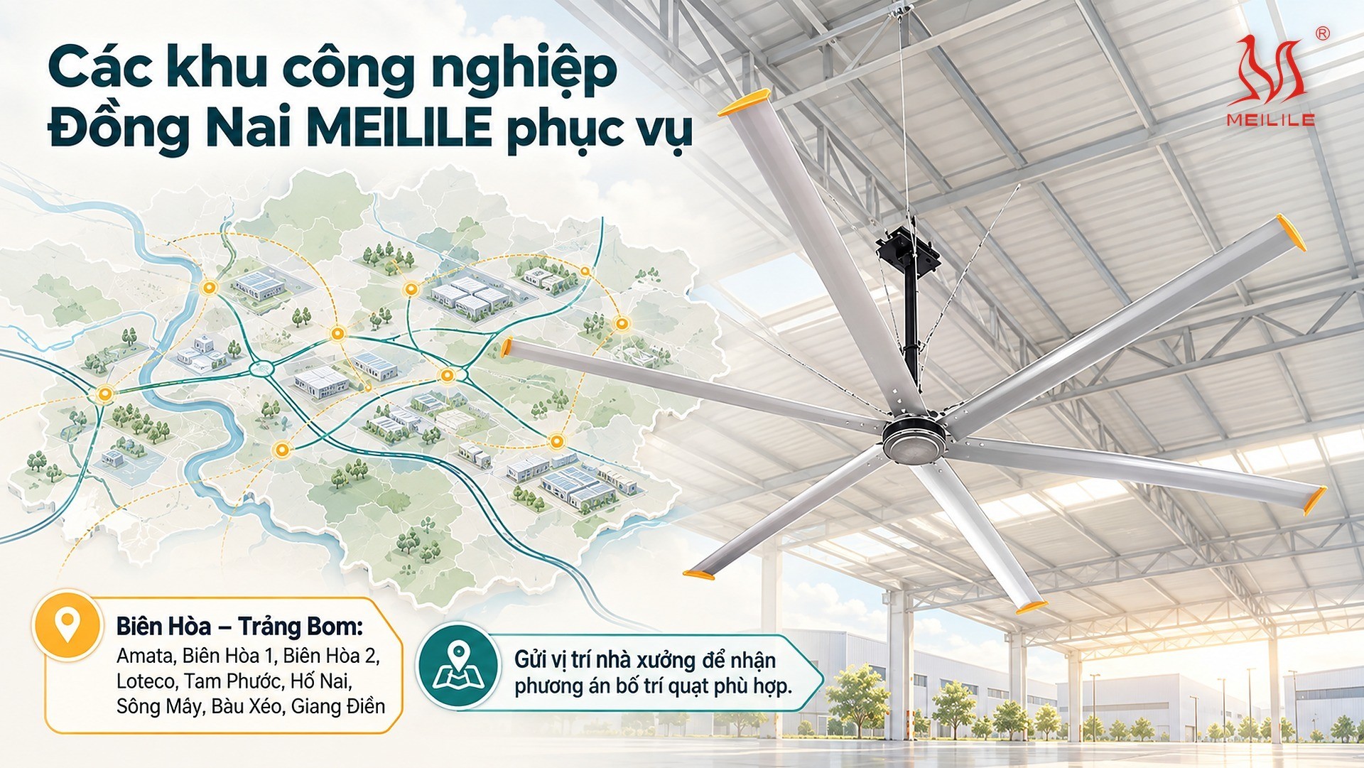 Các khu công nghiệp Đồng Nai MEILILE phục vụ