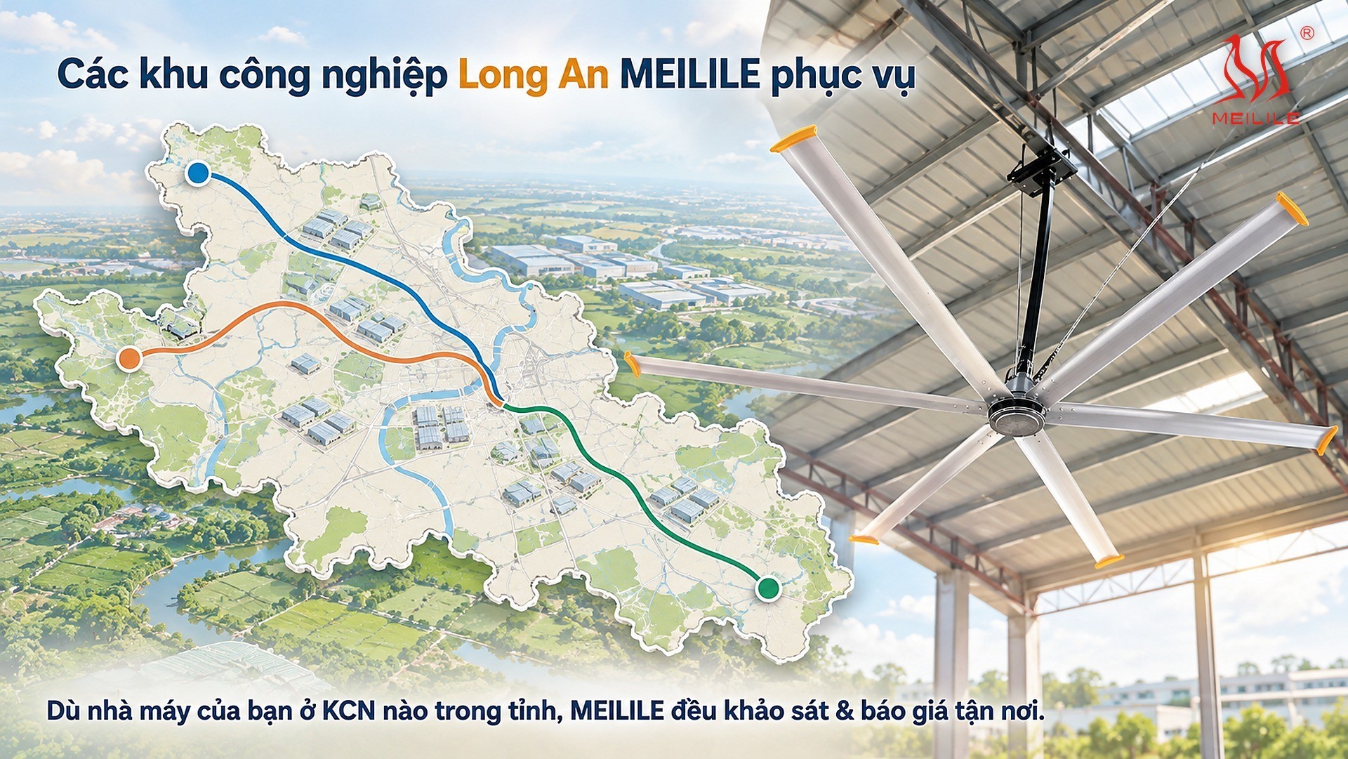 Các khu công nghiệp Long An MEILILE phục vụ