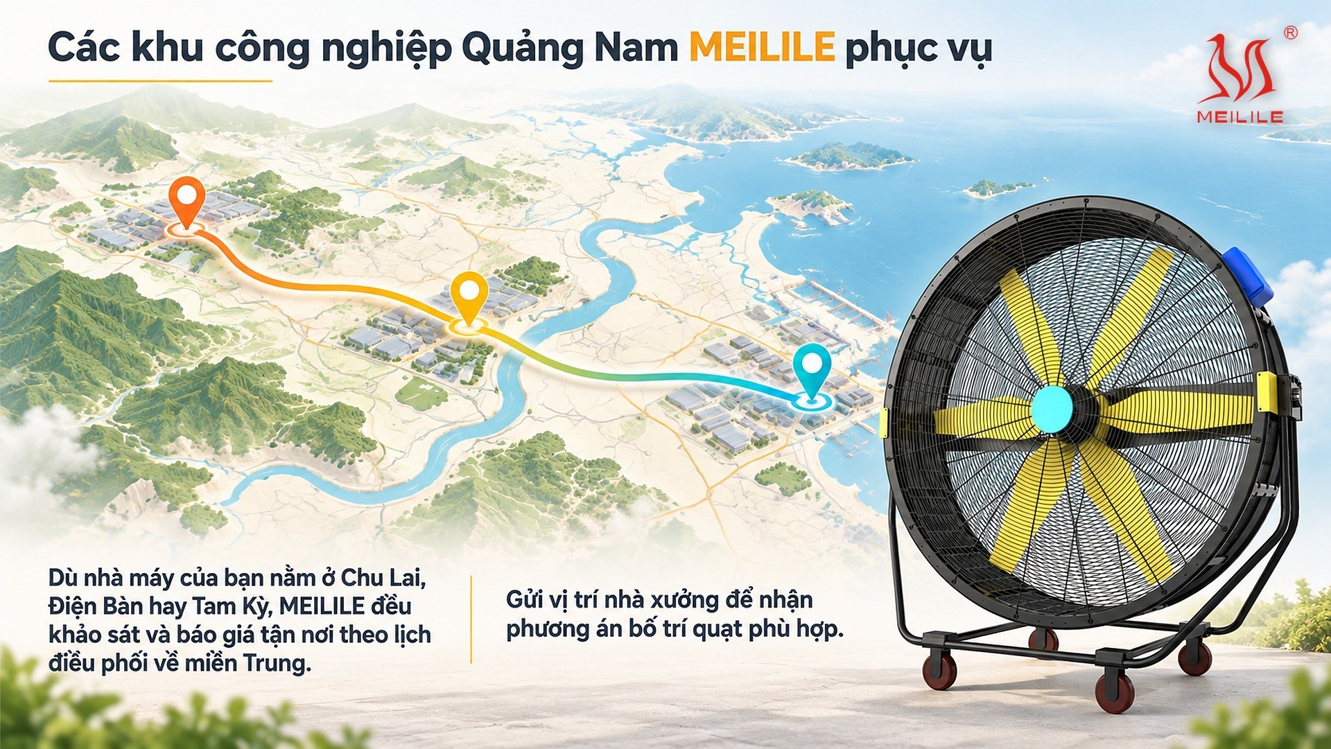 Các khu công nghiệp Quảng Nam MEILILE phục vụ