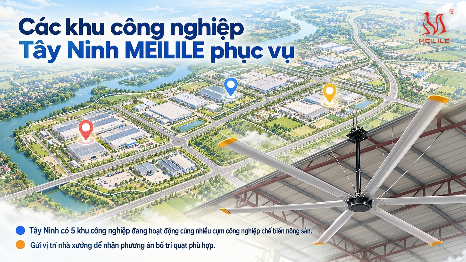 Các khu công nghiệp Tây Ninh MEILILE phục vụ