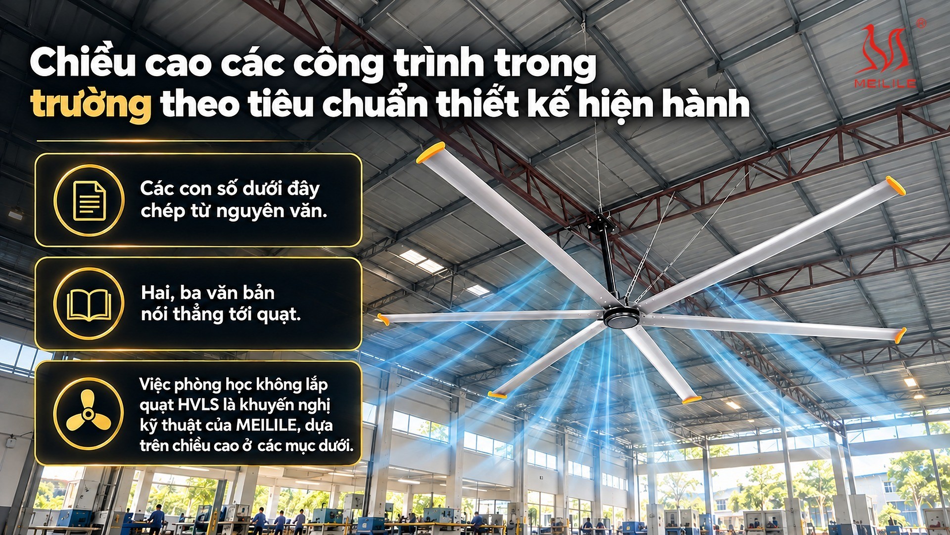 Chiều cao các công trình trong trường theo tiêu chuẩn thiết kế hiện hành
