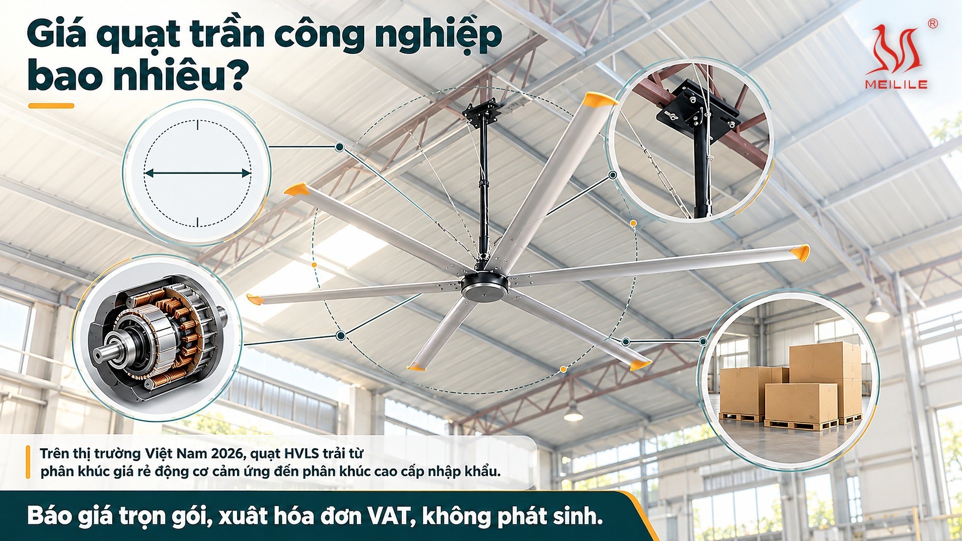 Giá quạt trần công nghiệp bao nhiêu?