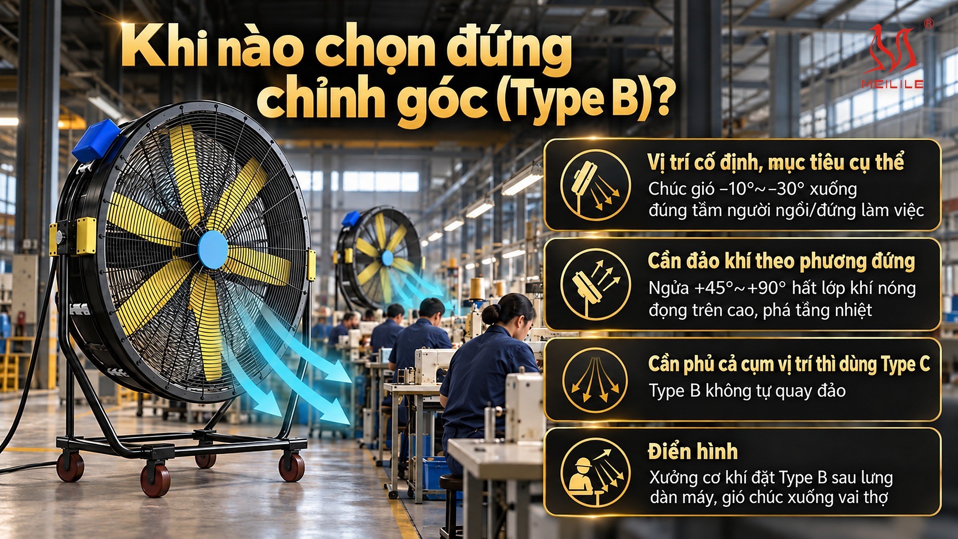 Khi nào chọn đứng chỉnh góc (Type B)?