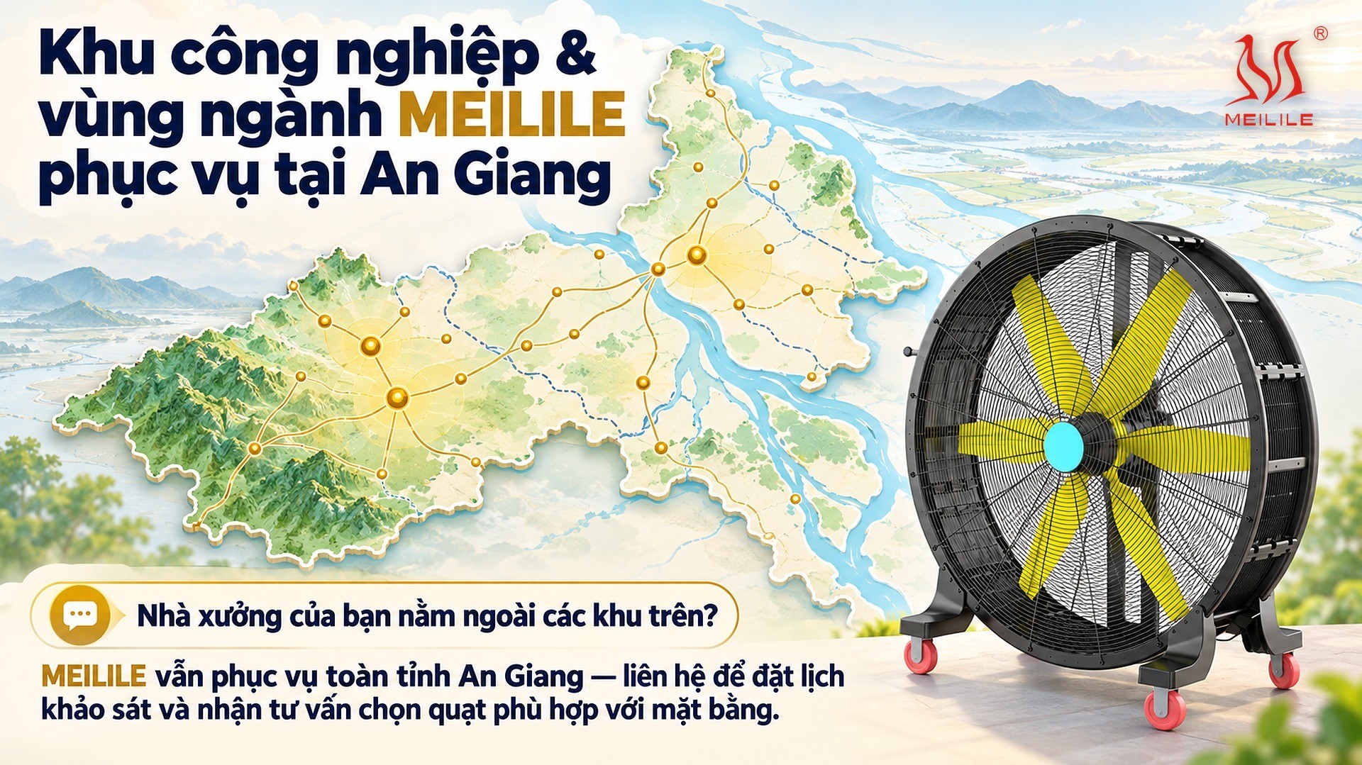 Khu công nghiệp & vùng ngành MEILILE phục vụ tại An Giang