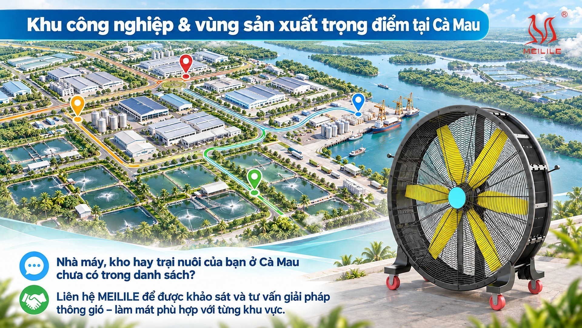 Khu công nghiệp & vùng sản xuất trọng điểm tại Cà Mau