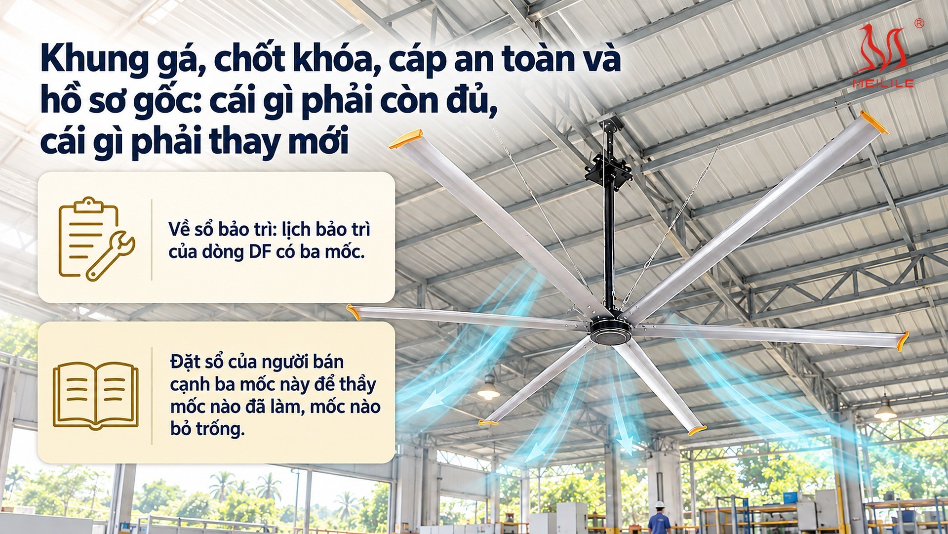 Khung gá, chốt khóa, cáp an toàn và hồ sơ gốc: cái gì phải còn đủ, cái gì phải thay mới