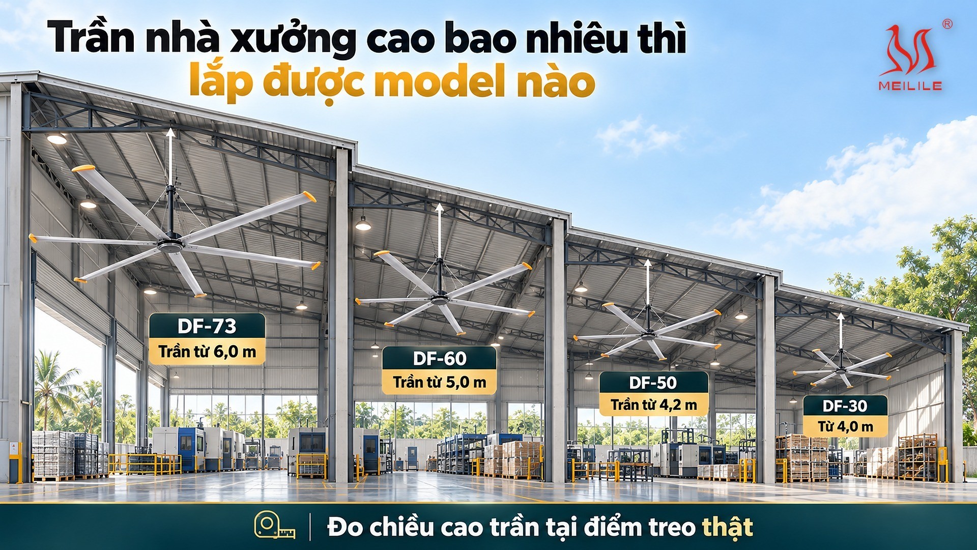 Lắp vừa trần và cánh cách sàn 3,0 m: hai phép kiểm khác nhau