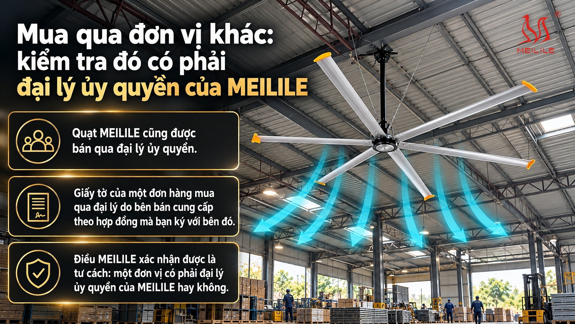 Mua qua đơn vị khác: kiểm tra đó có phải đại lý ủy quyền của MEILILE
