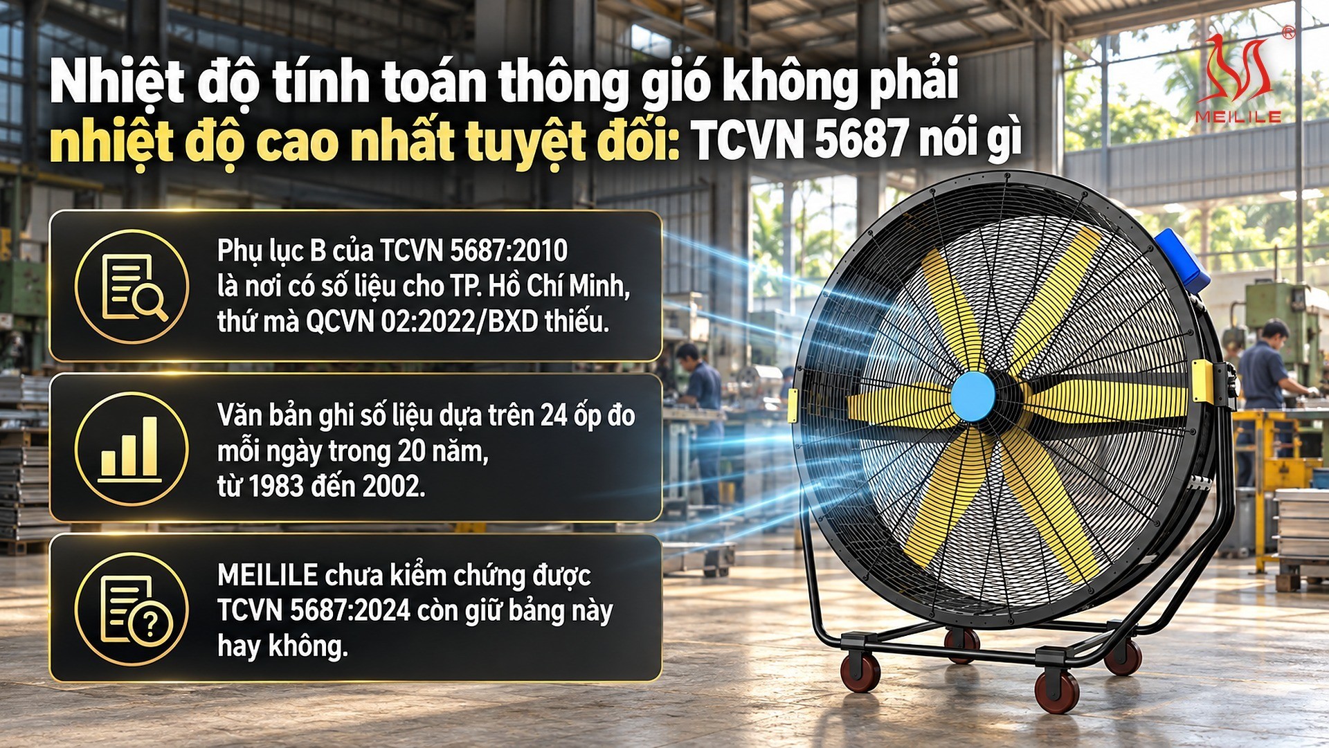 Nhiệt độ tính toán thông gió không phải nhiệt độ cao nhất tuyệt đối: TCVN 5687 nói gì