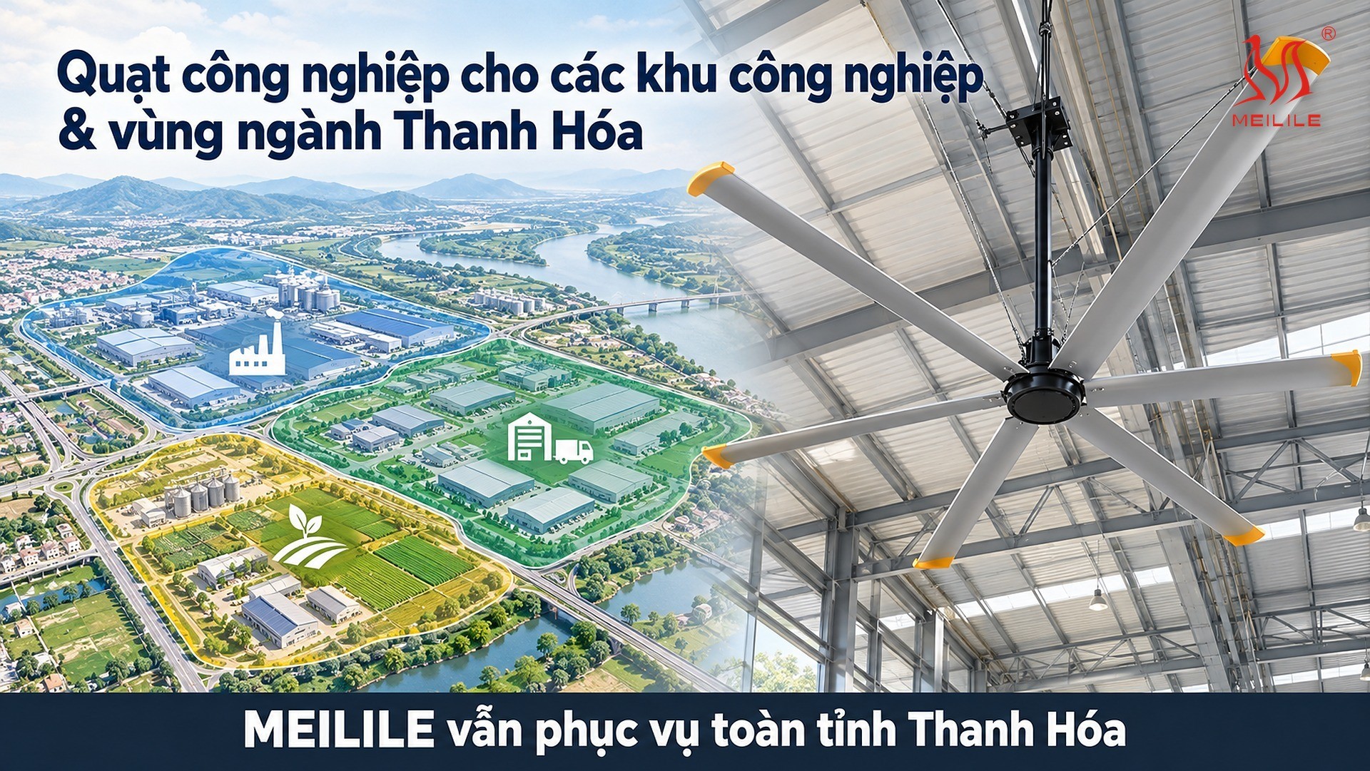 Quạt công nghiệp cho các khu công nghiệp & vùng ngành Thanh Hóa