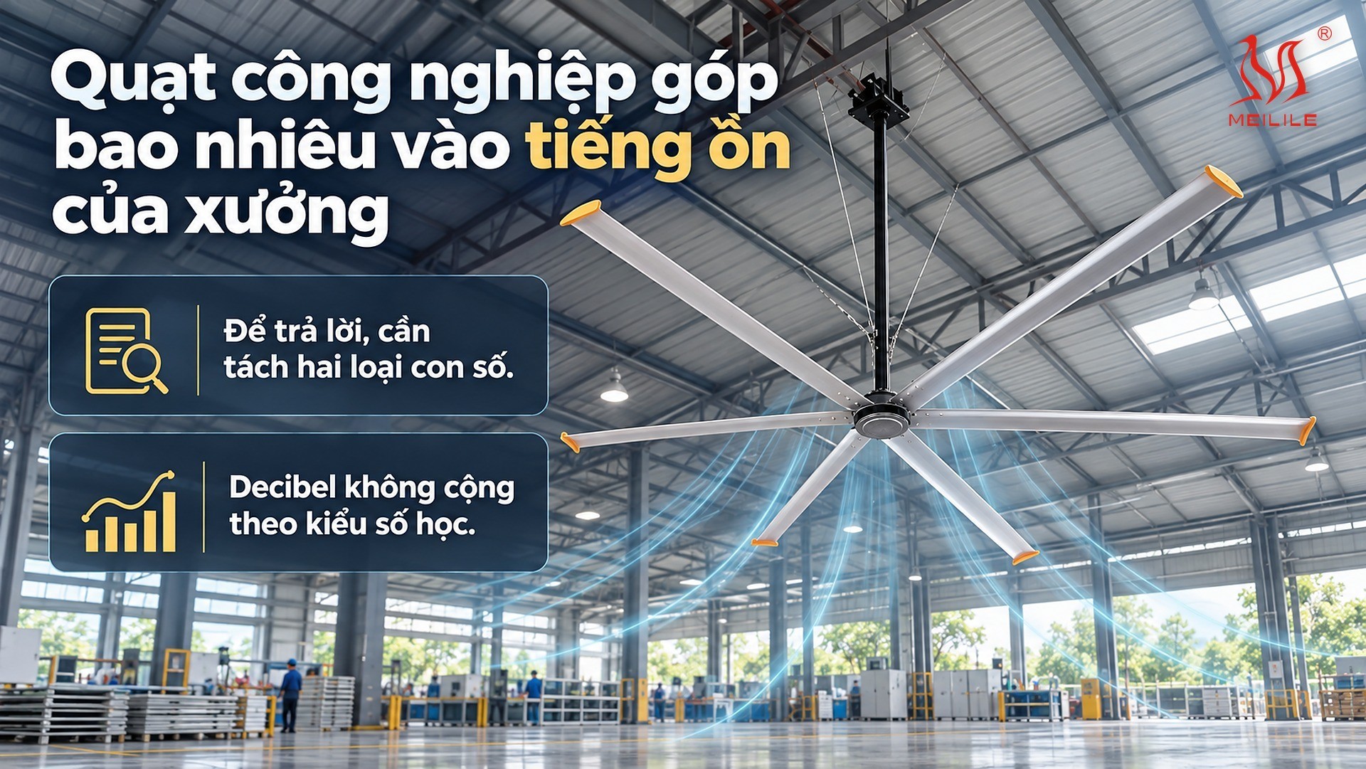 Quạt công nghiệp góp bao nhiêu vào tiếng ồn của xưởng