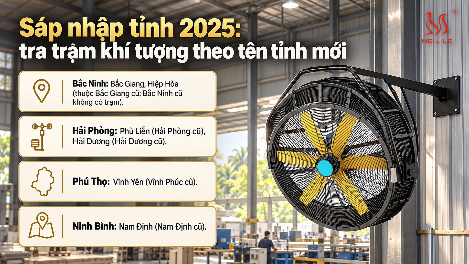 Sáp nhập tỉnh 2025: tra trạm khí tượng theo tên tỉnh mới
