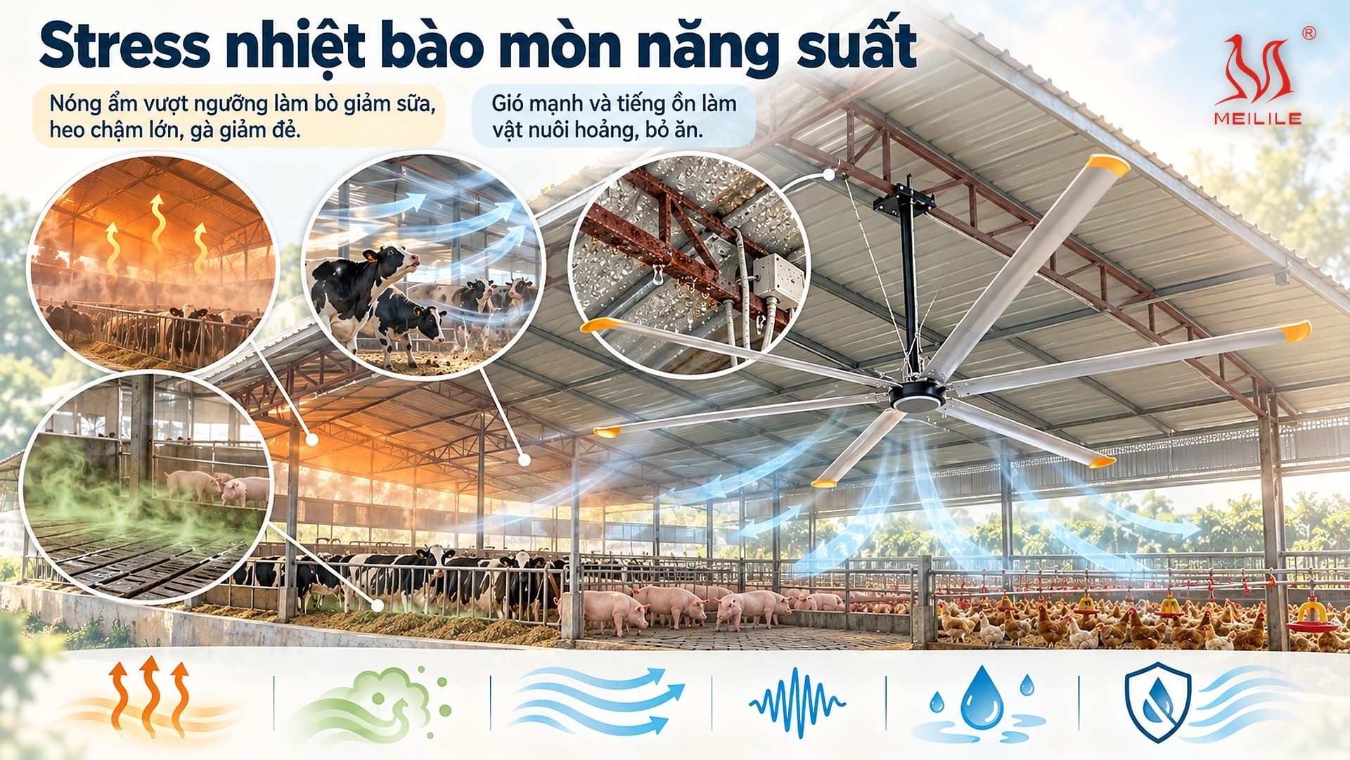 Thách thức & lời giải: 4 bài toán khí hậu chuồng trại
