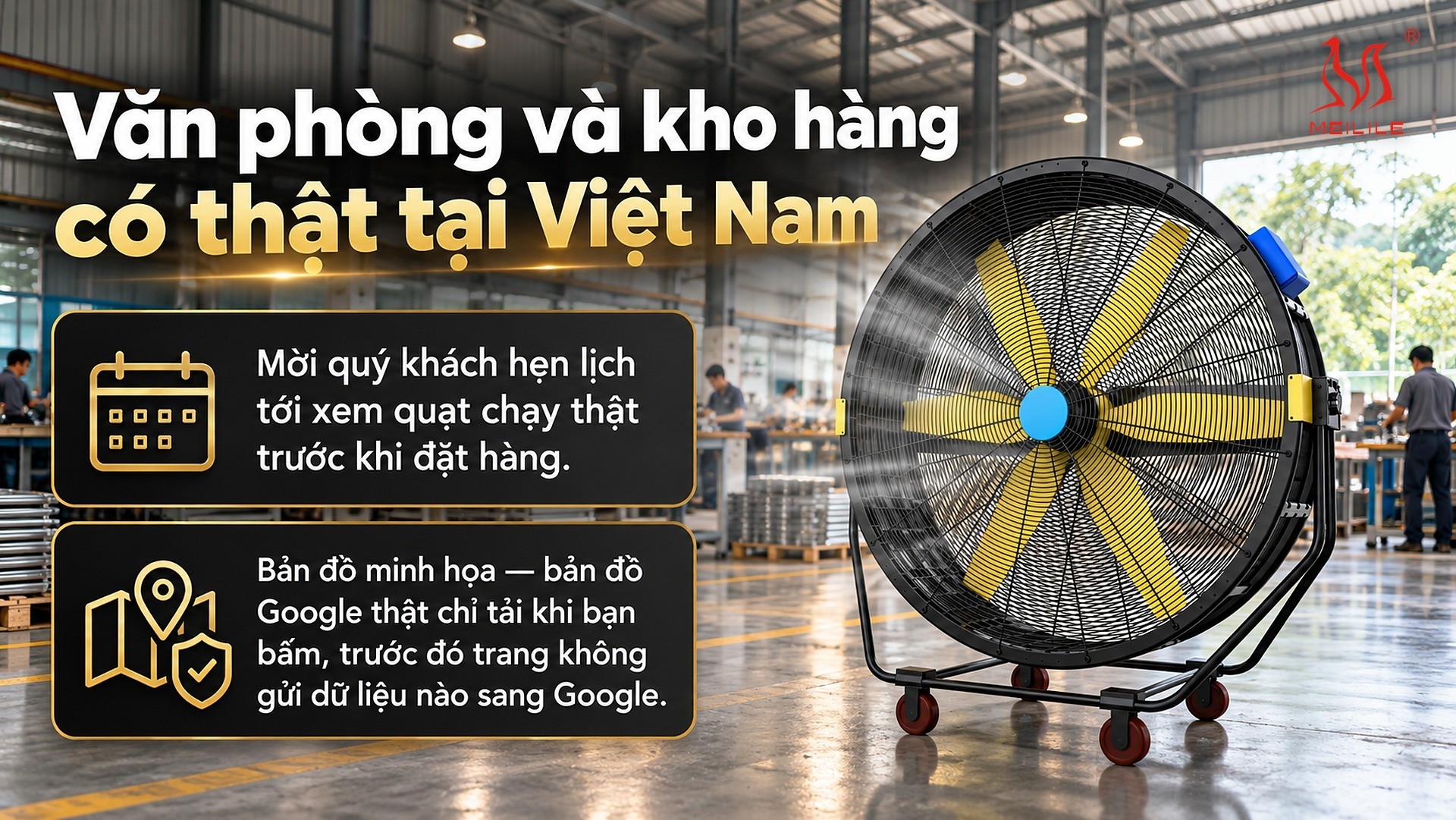 Văn phòng và kho hàng có thật tại Việt Nam
