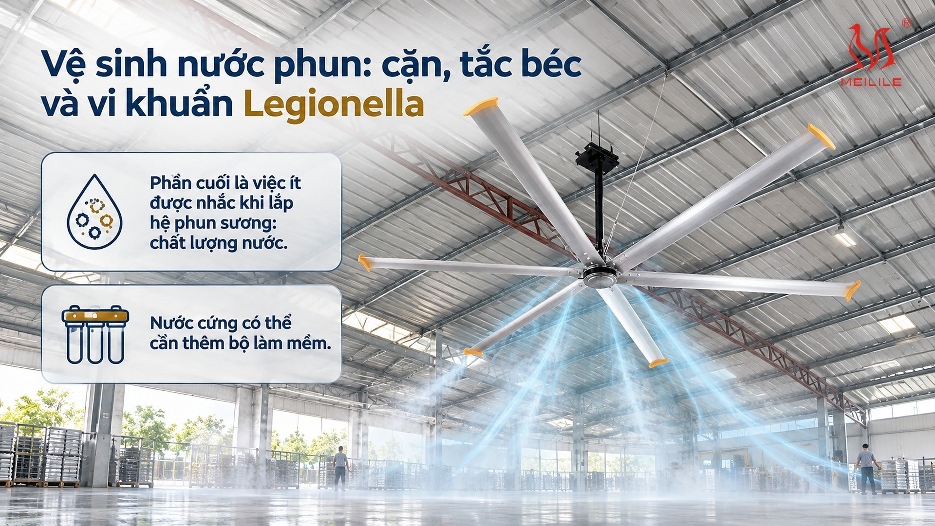 Vệ sinh nước phun: cặn, tắc béc và vi khuẩn Legionella