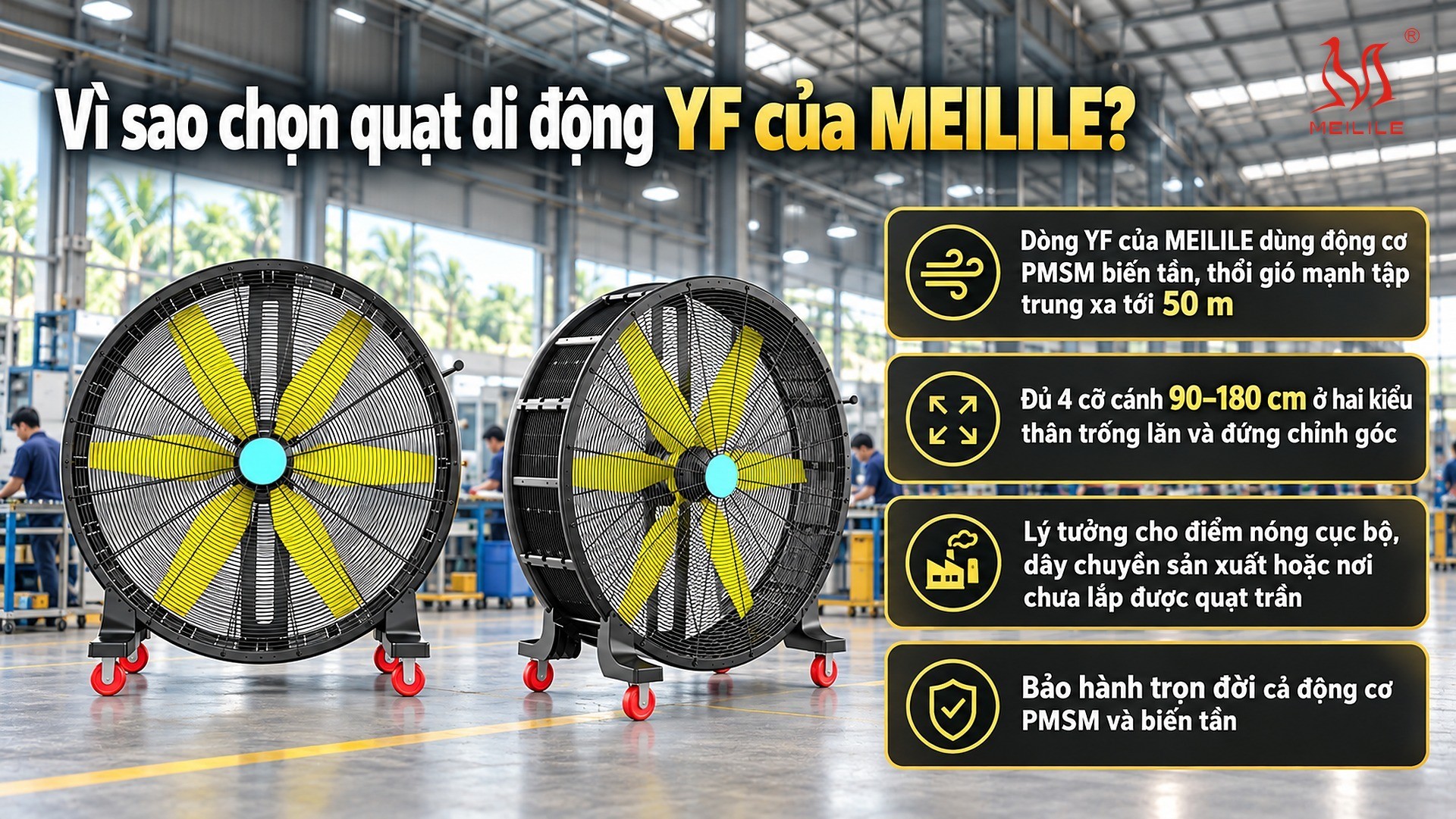 Vì sao chọn quạt di động YF của MEILILE?
