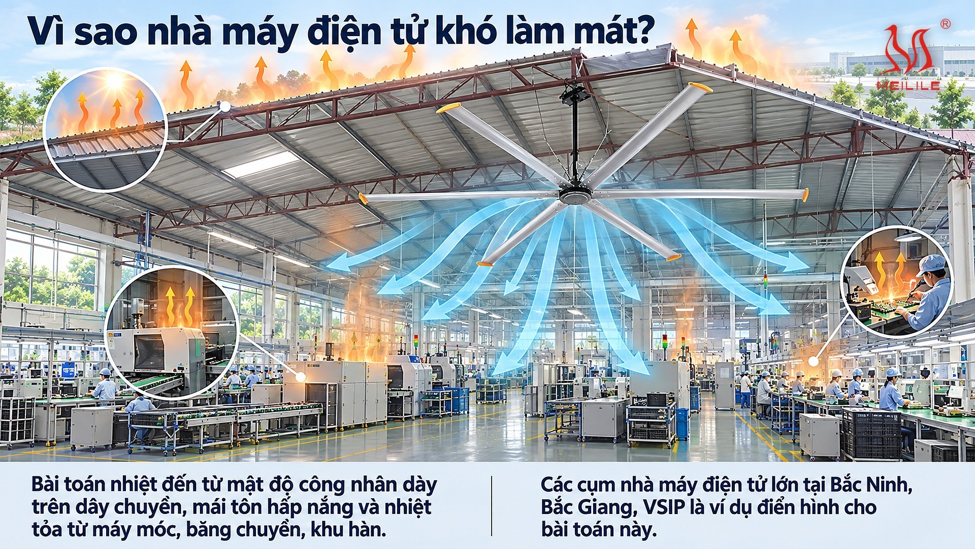 Vì sao nhà máy điện tử khó làm mát?
